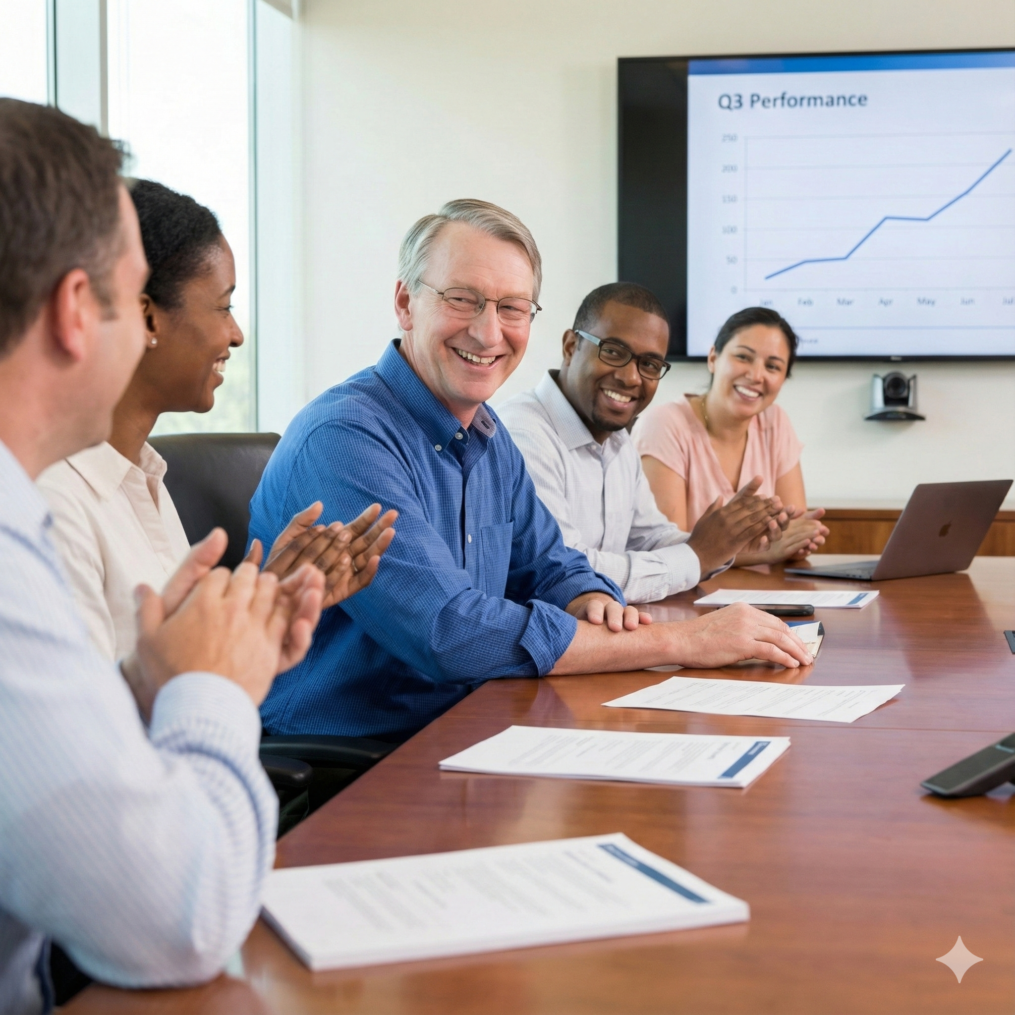 Collaborative business team working on an AI strategic plan